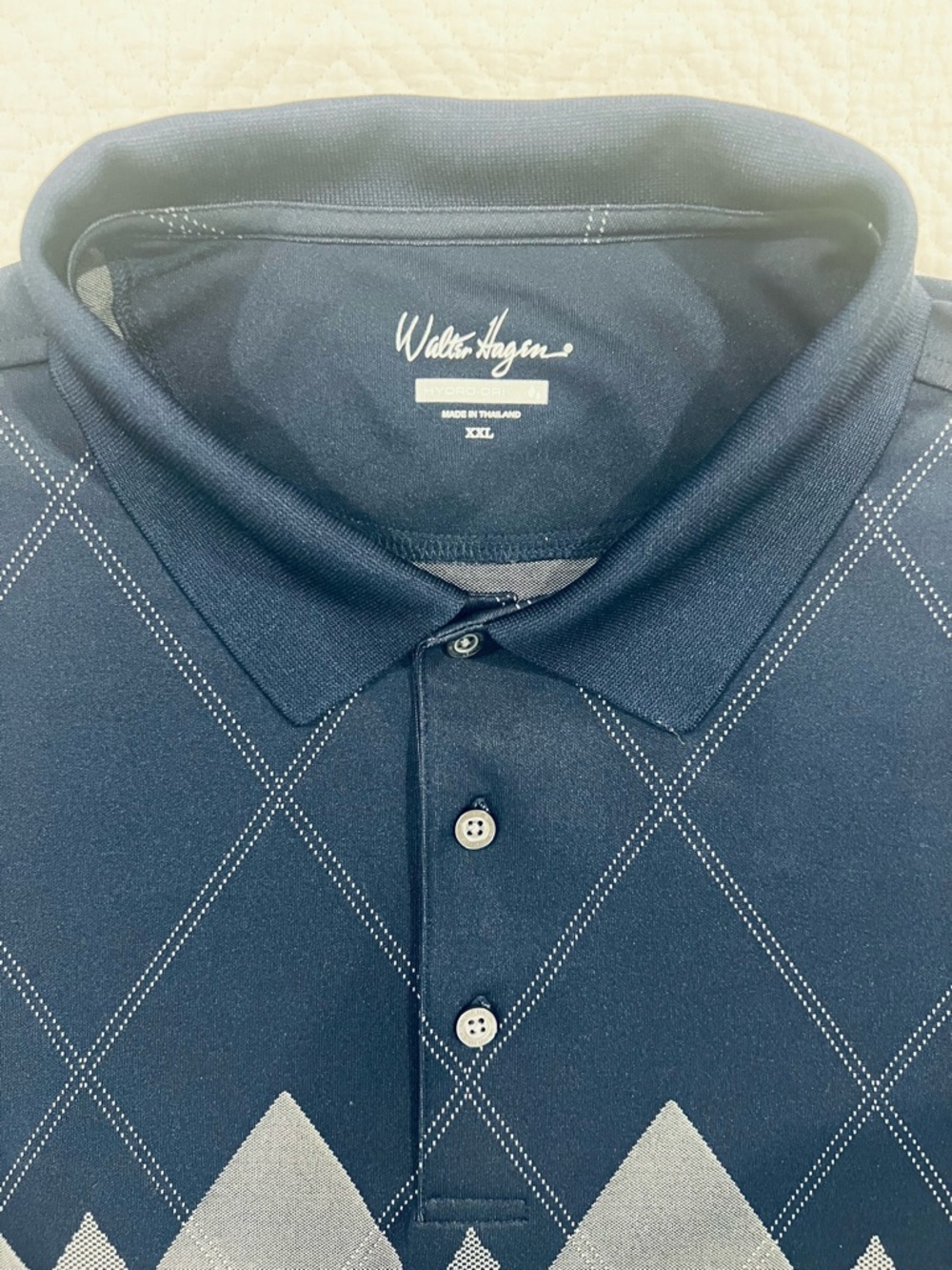 Walter Hagen Navy and Light Gray Argyle Polo